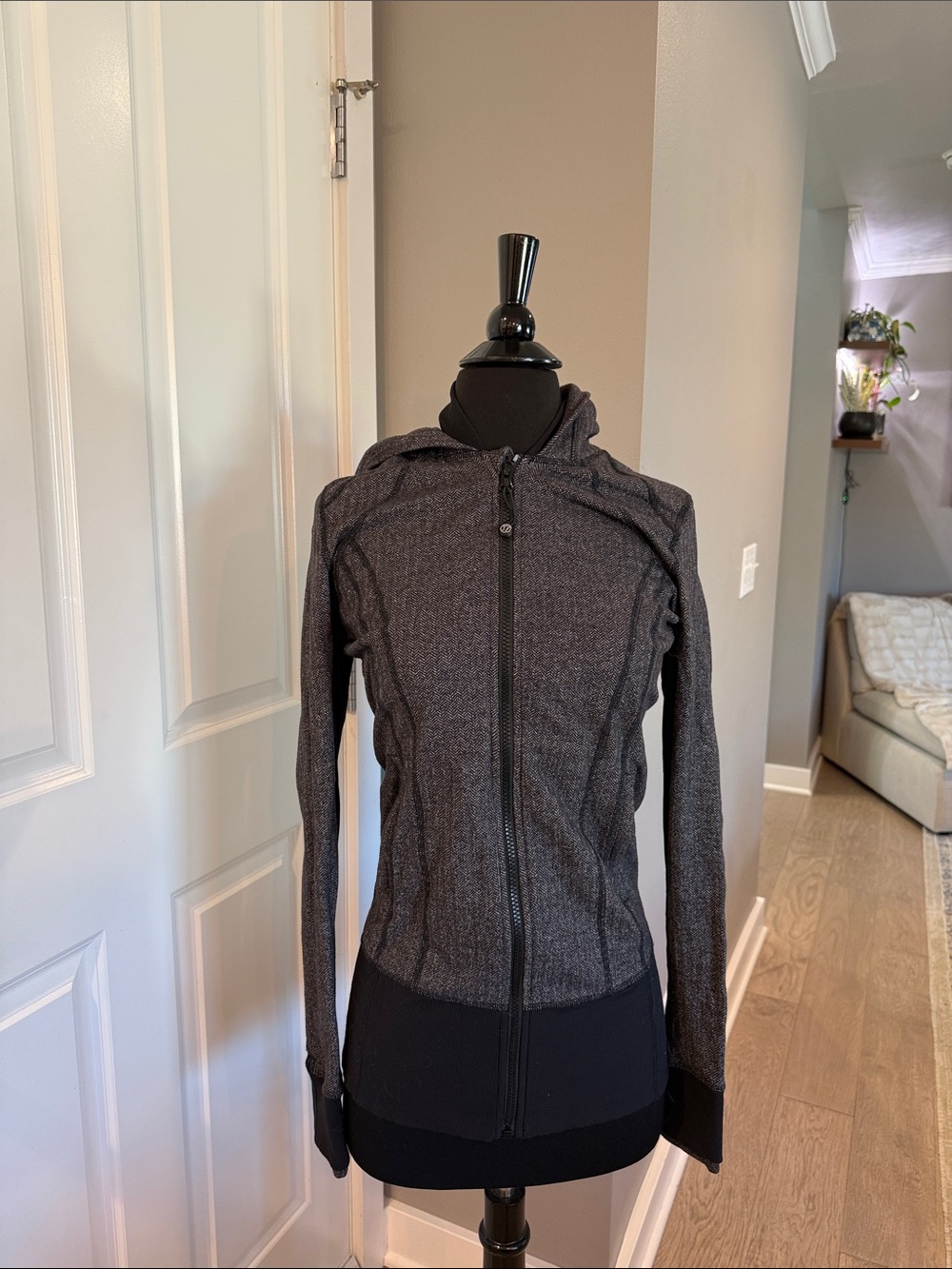 lululemon athletica Charcoal Gray Hooded Bomber Jacket